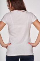 Bavlnené tričko s potlačou, biele 5 | Ženy | benatki.com