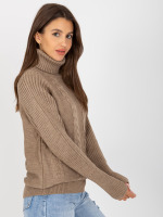 Rolákový sveter, tmavobéžový 1 | Svetre | benatki.com