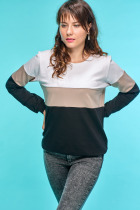 Mikina s okrúhlym výstrihom, čiernobielobéžová 3 | Ženy | benatki.com