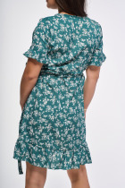 Vzorované šaty, zelenobiele 5 | Ženy | benatki.com