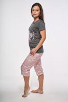 Dvojdielne bavlnené pyžamo s potlačou, grafitovovzorované 1 | Ženy | benatki.com