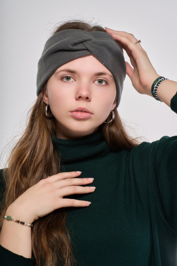 Flísová čelenka, tmavošedá