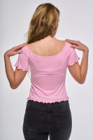 Tričko s odhalenými ramenami, ružové 2 | Tričká, topy | benatki.com