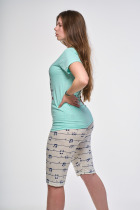 Dvojdielne bavlnené pyžamo s potlačou, mätovovzorované 3 | Ženy | benatki.com